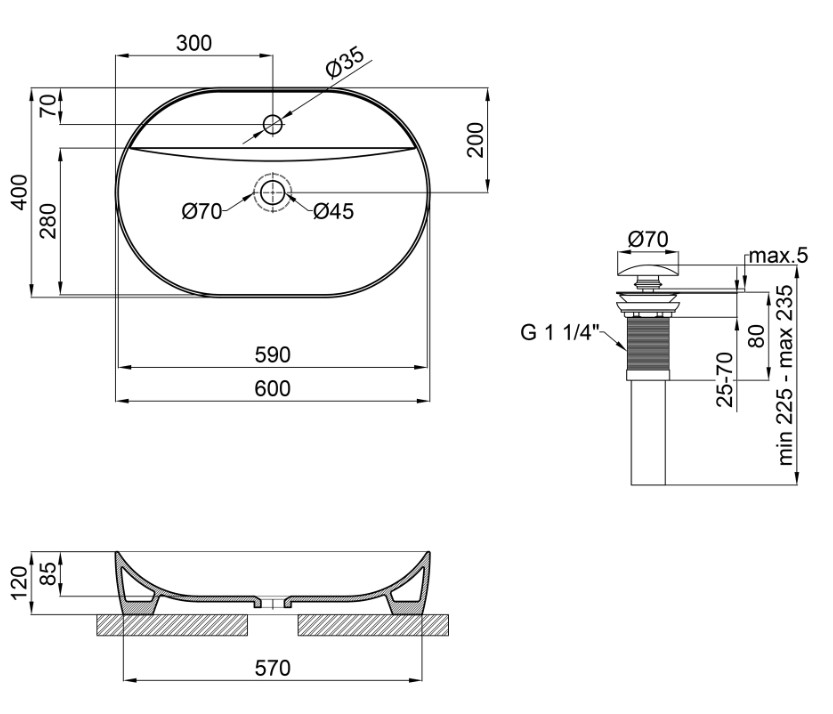 - Qtap Scorpio    61x40x12 (QT142203MBMB)