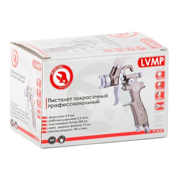 Фарбопульт пневматичний Intertool LVMP MINI 0,8мм PT-0129