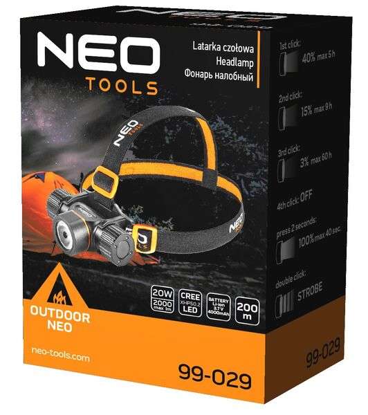 Ліхтар на чоло Neo Tools 2000 (99-029)