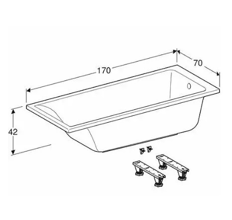 Ванна акрилова Kolo Supero 170x70см з ніжками (5343000)