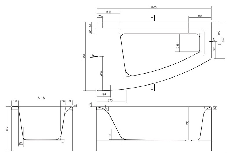 Ванна акрилова Cersanit Virgo Max 150x90см (S301-130)