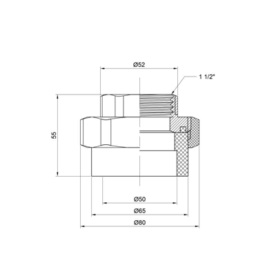 Згон Alfa Plast PPR 50х1" 1/2 ВР (APFTUX50112)