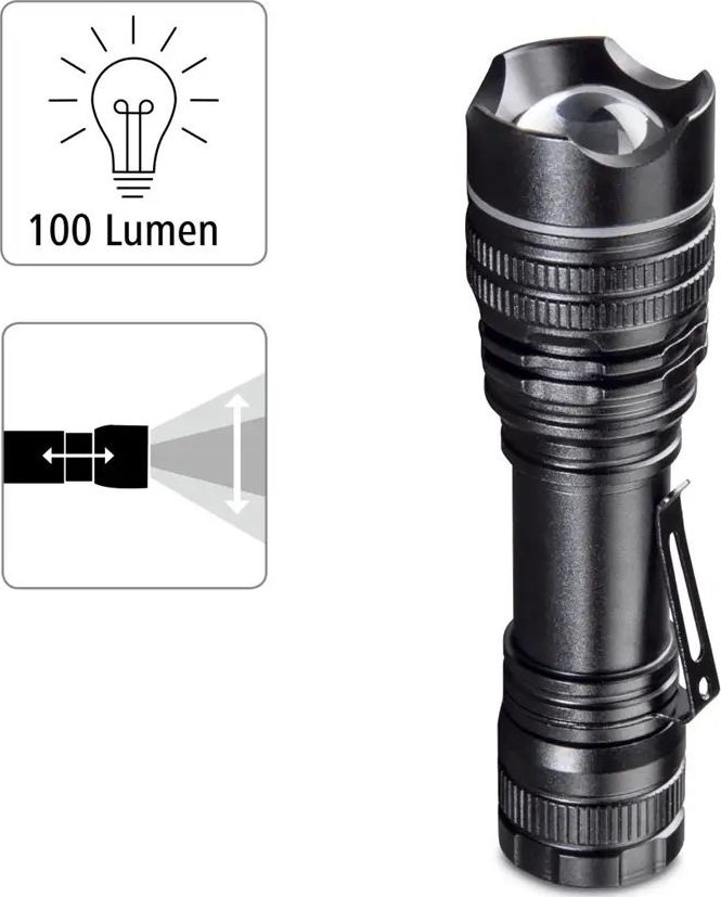   hama professional 1 led torch l100 black (00139523)