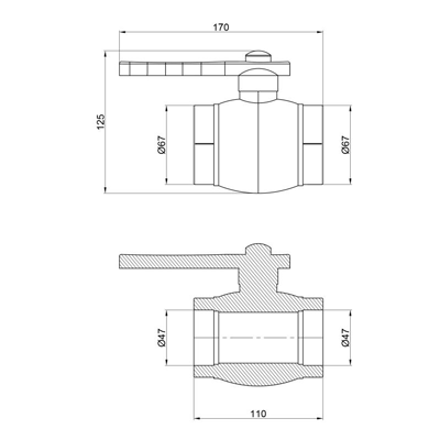 Кран кульовий Alfa Plast 50мм (APBVSB50XXX)