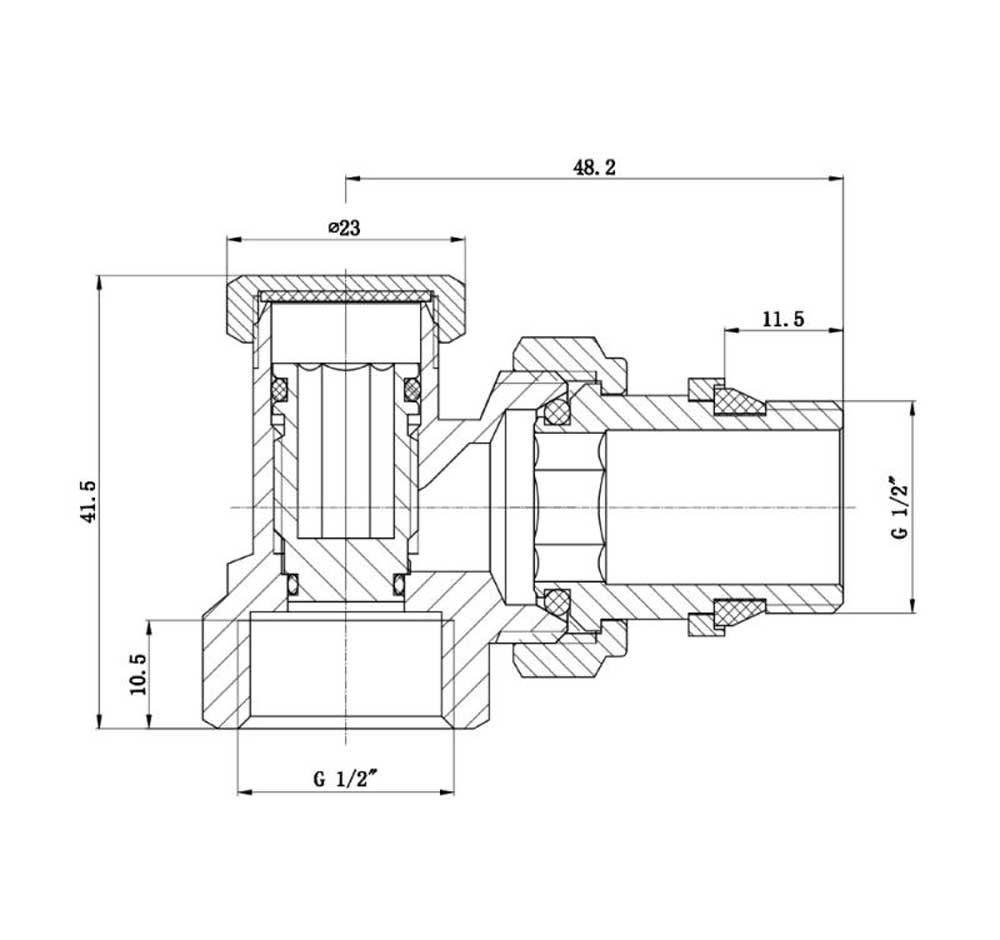 Кран радиаторный угловой SD Forte Classiс с антипротечкой 1/2" без ручки (SF229W15)