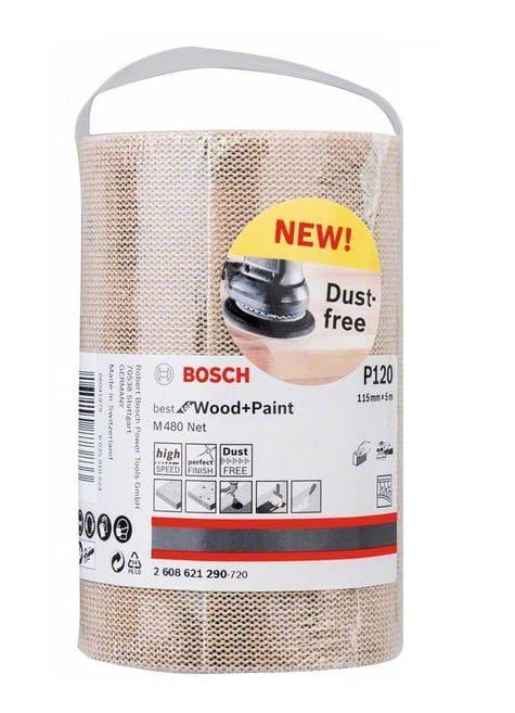 Шліфрулон на сітчастій основі Bosch M480 K120 115x5000мм (2608621290)