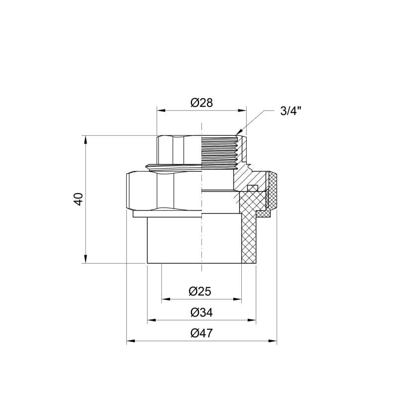  Alfa Plast PPR 253/4"  (APFTUX2534X)