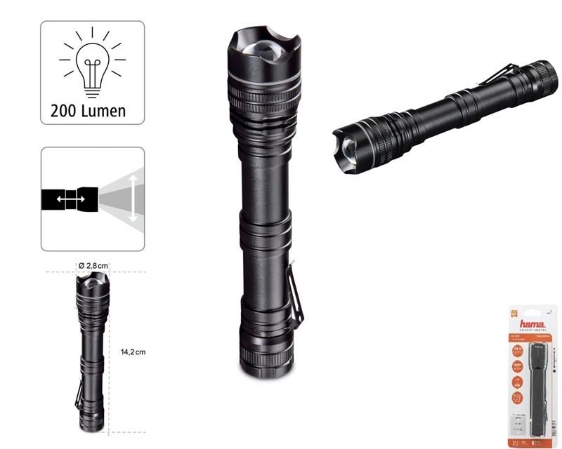 ˳ Hama Professional 2 LED Torch L200 Black (00136671)