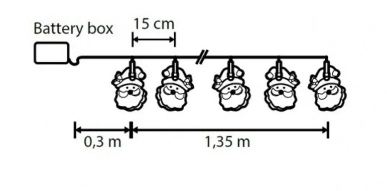 Фото гирлянда luca струна с фигурками санты 1,65м (8720362035633)
