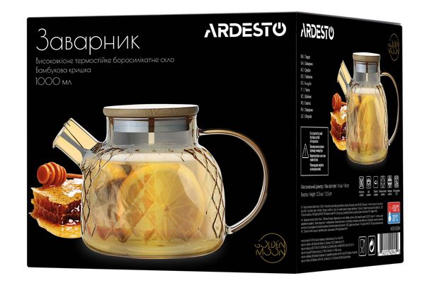 Фото заварник ardesto golden moon diamond 1л (ar3010gbh)