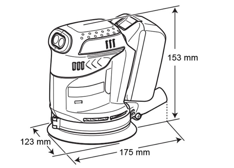 Шліфмашина ексцентрикова акумуляторна Makita DBO180Z