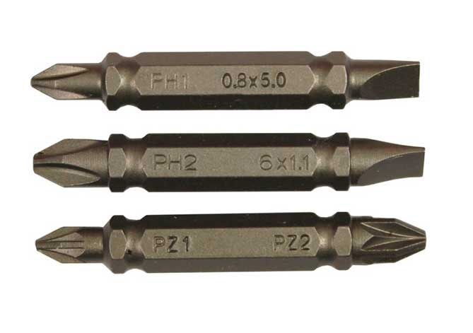 Набір біт викруткових двосторонніх STANLEY PH1 SL5 PH2 SL6 PZ1-PZ2x48 мм 3шт (STA61381-XJ)