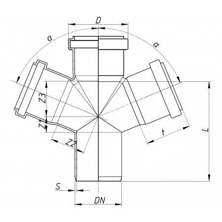 Хрестовина Ostendorf 75x75x67°