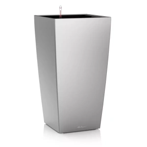 Вазон Lechuza Cubico 50 сріблястий 50x50x95см 61л (18165)