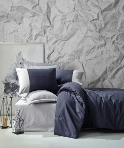 Комплект постільної білизни Cotton Box Plain Lacivert Gri 200x220см (CB_010077592)