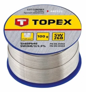 Припій олов'яний TOPEX 60%Sn 1,0мм 100г (44E522)
