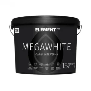 Фарба латексна інтер'єрна ELEMENT PRO MEGAWHITE 15 кг матова біла