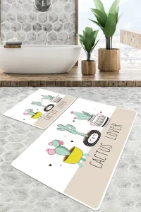 Набір килимків для ванної кімнати Chilai Home Pink cactus 60x100+50x60см (CH_110024216)