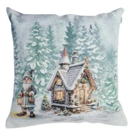 Фото подушка гобеленовая прованс сказочные гномы-2 домик 45x45см (038477)