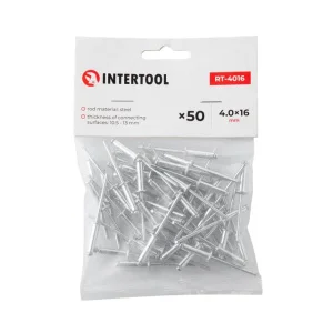 Заклепка алюмінієва Intertool 4х16мм 50шт (RT-4016)