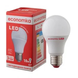 Фото светодиодная лампа economka led a60 10w e27 4200k