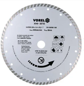 Диск відрізний алмазний Vorel Turbo 230мм (08755)
