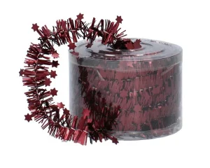 Фото мишура декоративная chomik со звездами бордовая 7м (5900779853348_1)