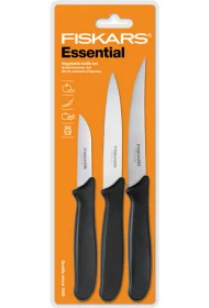 Фото набор ножей кухонных fiskars essential 3 предмета (1023785)