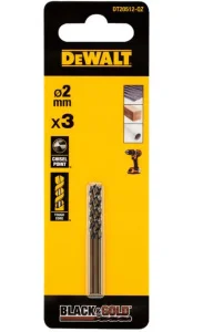 Набір свердл по металу DeWALT Bkack and Gold HSS-G 2x24x49мм 3шт (DT20512)