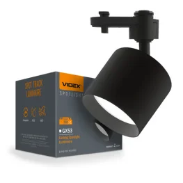 Фото светильник videx под лампу gx53 трековый черный (vl-spf17c-b)