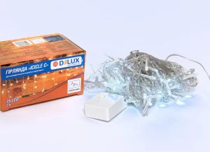 Фото гирлянда внутренняя delux icicle c 75led ip20 белый 2х0,7м (90017983)