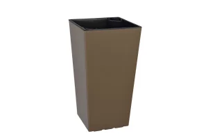 Вазон Plastkon Elise глянсовий 13,5 л сіро-коричневий