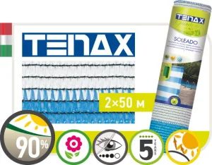 Сітка затіняюча Tenax СОЛЕАДО біло-блакитна 90% (2х50м)