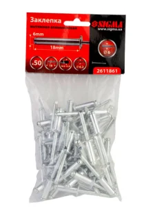 Заклепки алюмінієві Sigma Premium 6,0x18мм 50шт (2611861)
