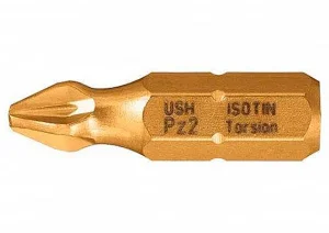 Біта USH ISOTIN Pozidriv PZ1 x 25мм Torsion титанова 10шт (UUSG0022360)