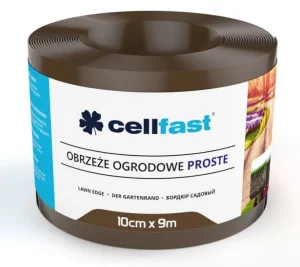 Бордюрна стрічка Cellfast пряма коричнева 10смx9м (30-211H)