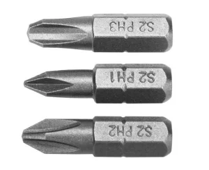 Набір біт YATO Phillips PH1 PH2 PH3x25мм HEX 1/4" 3шт (YT-77878)