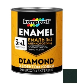 Эмаль антикоррозийнная Kompozit DIAMOND 3в1 зеленая 0,65л