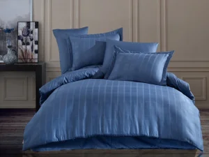 Комплект постільної білизни Hobby Exclusive Sateen Diamond Ekose синій 200х220см євро (45931)