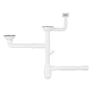 Сифон двойной для кухонной мойки Agua KS04-1 3 1/2“х40/50мм (CV033465)