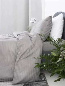 Фото комплект постельного белья lighthouse sateen stripe grey 220x200см, 2x50x70см (603609_2,0)