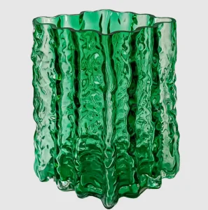 Фото ваза стеклянная vittora vt-v-0004 изумруд зеленая 20,5см (148154)