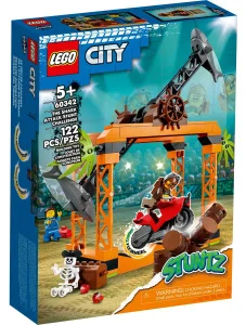Фото конструктор lego city stuntz каскадерская задача нападение акулы 122 детали (60342)