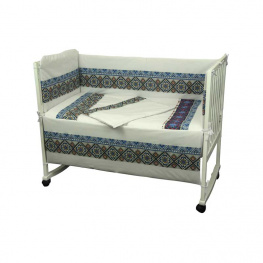 Фото набор в детскую кроватку руно славяночка голубой
