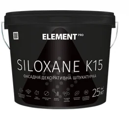 Штукатурка декоративная фасадная Зернистая ELEMENT PRO SILOXANE K15 белая 25кг