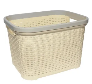 Кошик для білизни Irak Plastik бежевий 45x35,5x30,5см 35л (5560)