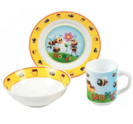Фото детский набор посуды vittora мед vt-407h 3 предмета (105760)