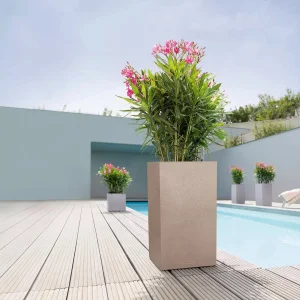 Вазон Lechuza Canto Stone High 30 світло-бежевий 30x30x56см 12л (13601)