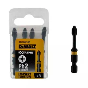 Біти ударні DeWALT IMPACT TORSION EXTREME Ph2, 50 мм, 5 шт (DT7998T)