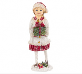 Фото фигурка декоративная lefard девочка с подарком 12см (192-204)